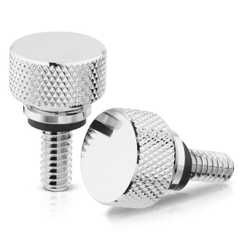 Amazicha 2 PCS Stainless Steel Fender Seat Bolt Screw Chrome 1/4"-20 Thread Compatible for Harley Davidson Touring Softail Dyna Sportster 1996-2024 - Image 1